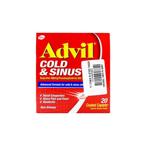 Buy Advil Cold & Sinus 20S online in Qatar- View Usage, Benefits and Side Effects