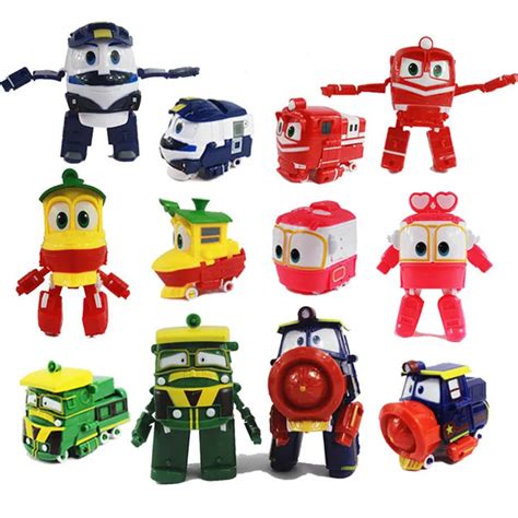 Jouet Robot Trains Figure 13cm PVC RT Transformation Car Robot Family ...