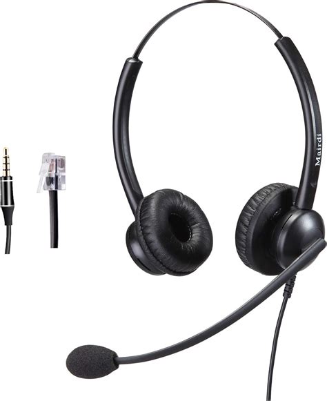 Telephone Headset RJ9 for Yealink with Noise Cancelling Microphone Including 3.5mm Connector ...