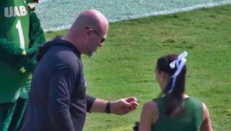 New UAB Coach Trent Dilfer Shows SB Ring To Team Cheerleader