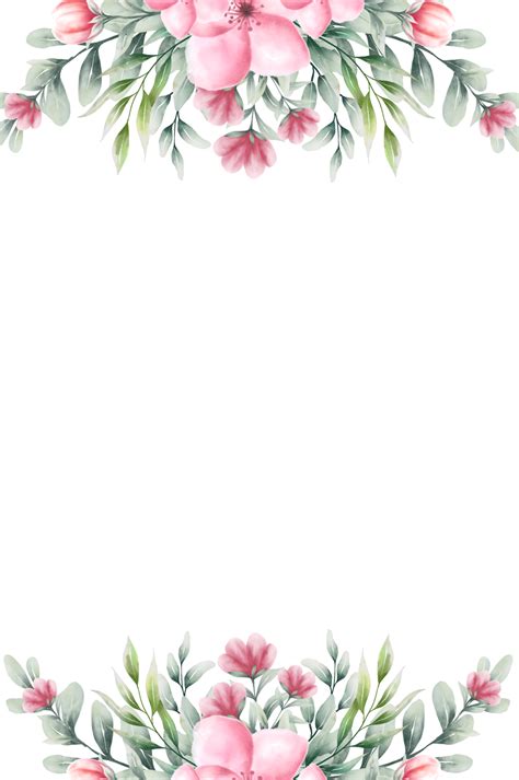 Watercolor pink flower frame 13219599 PNG