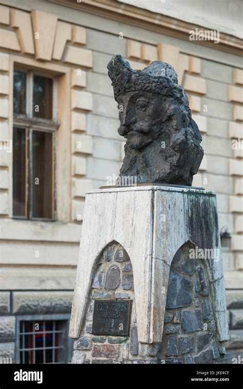 Romania, Transylvania, Sighisoara, statue of Vlad Tepes, Vlad the ...