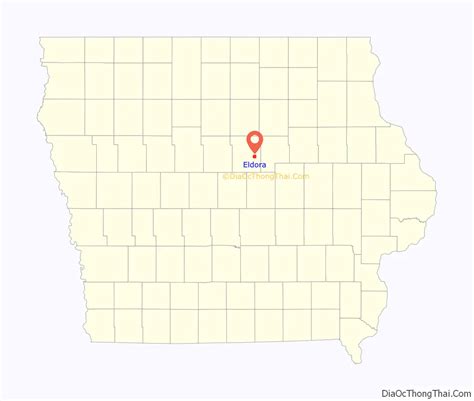 Map of Eldora city, Iowa