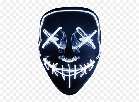 Transparent Masks Purge Transparent & Png Clipart Free - Neon Led Halloween Mask, Png Download - vhv