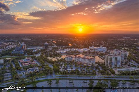 Palm Beach Gardens Sunset Over Downtown at the Gardens | HDR ...