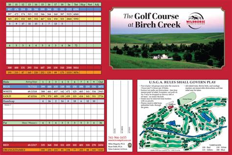 Rates / Scorecard | Golf Course at Birch Creek