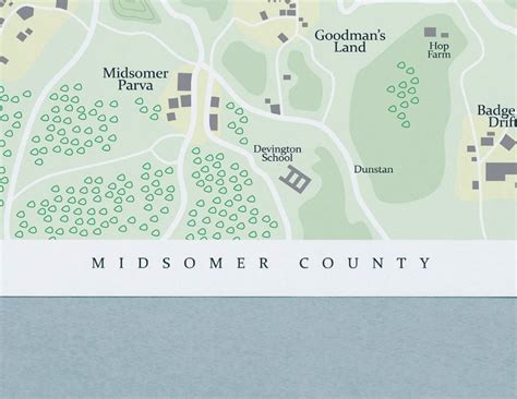 Midsomer Murders Locations Map Poster High Quality Print | Etsy