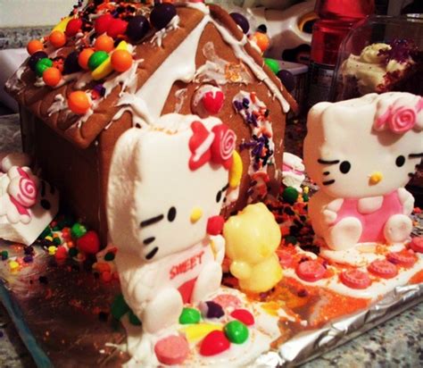 Hello kitty gingerbread house | Christmas baking, Baking, Desserts