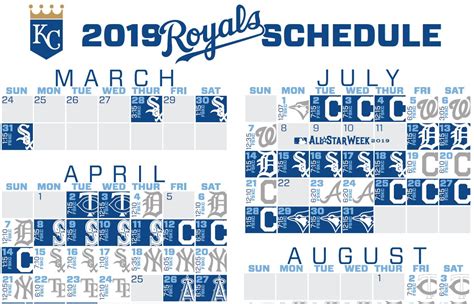 Kc Royals Printable Schedule