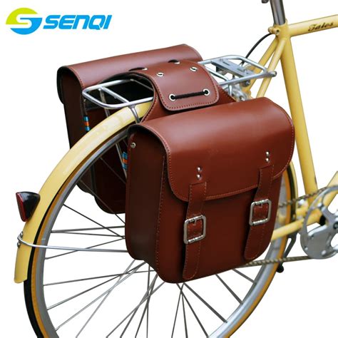 Retro Bicycle Rack Bag Leather Rear Rack Bike Bags Robust Rear Seatpost Bag for Retro Bicycle ...