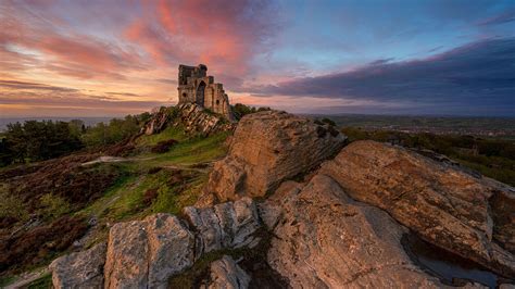 The Folly at Mow Cop castle with incredible sunset, Odd Rode, Cheshire, England, UK | Windows 10 ...