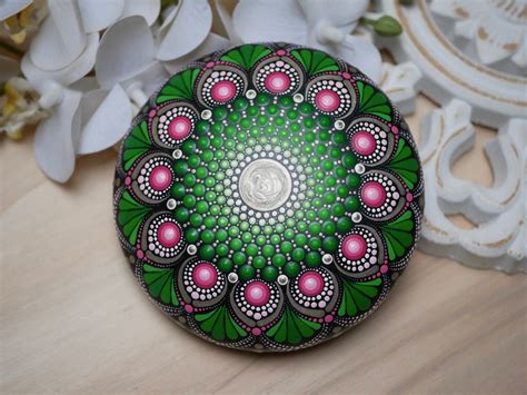 Mandala Stone Hand-painted Decoration Painted Stones Dot Art - Etsy