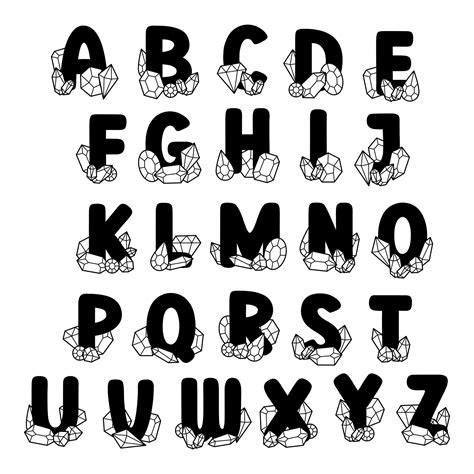 Cute uppercase alphabet with gem. Lovely letter design for decoration ...