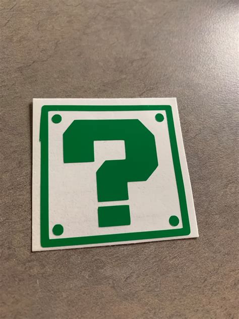 Super Mario Bros Inspired Question Mark Item Block Vinyl Decal - Etsy