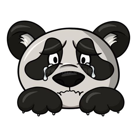 Sad Panda Character, Panda Crying, Animal Emotions, Vector Illustration ...