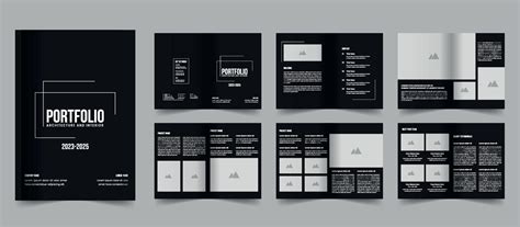 Architecture Interior portfolio template design 14440708 Vector Art at ...