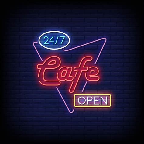 Premium Vector | Cafe open neon signs style text