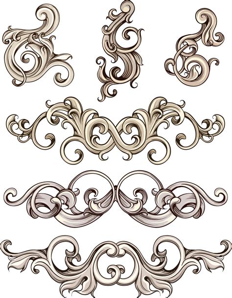 Ornate elements for decoration invitations set | Free download