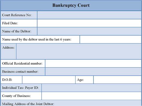 Bankruptcy Court Form | Editable PDF Forms