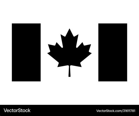 Canada flag black and white country national Vector Image