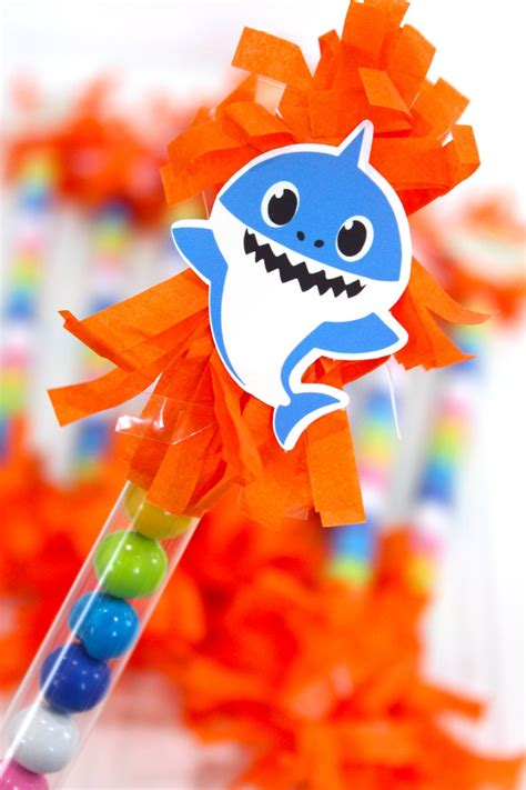 Baby Shark Birthday Party favors Set of 10 Candy wands | Etsy