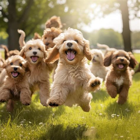 Premium Photo | Happy puppies playing together