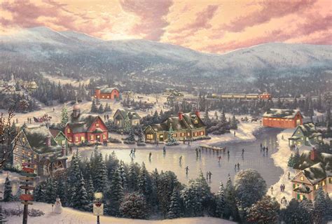 Thomas Kinkade Christmas Background