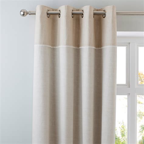 Natural Millie Thermal Eyelet Curtains | Dunelm