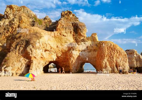 Rocks on the Prainha Beach near Alvor, Algarve, Portugal Stock Photo ...