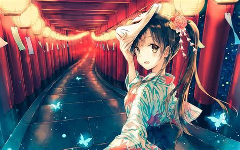 Anime Kimono Girl Wallpapers - Top Free Anime Kimono Girl Backgrounds - WallpaperAccess