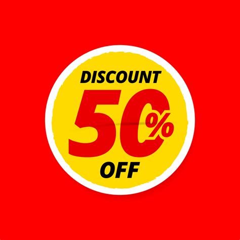 Discount 50 percent Off tag sticker vector, template design for sale product promotion 16266505 ...