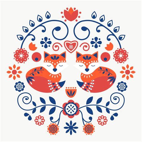 Scandinavian Folk Art Vector. Choose from thousands of free vectors ...