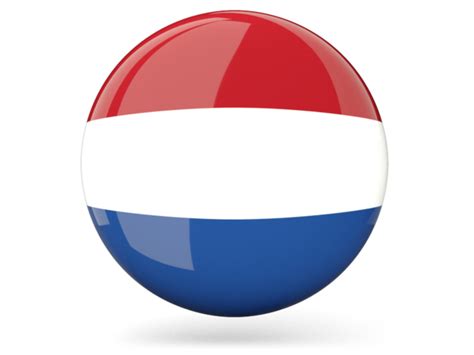 Glossy round icon. Illustration of flag of Netherlands