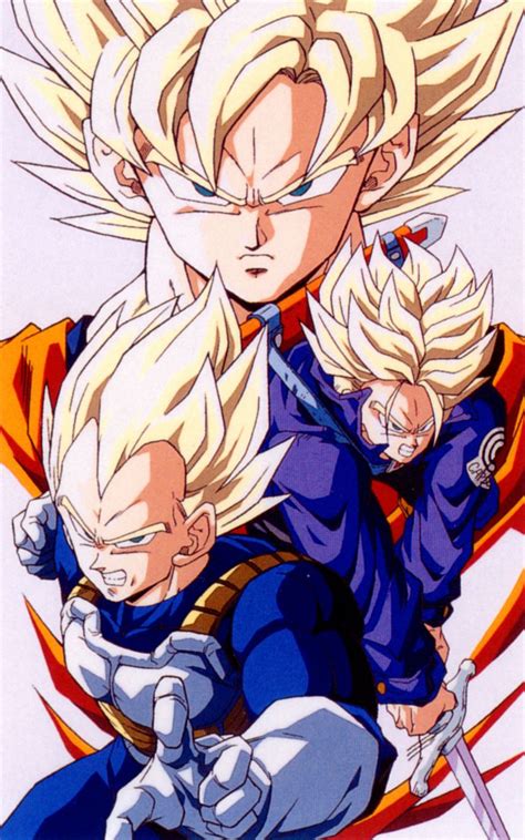 Vegeta, Goku e Trunks | Dessin goku, Dragon ball gt, Fond d'ecran dessin