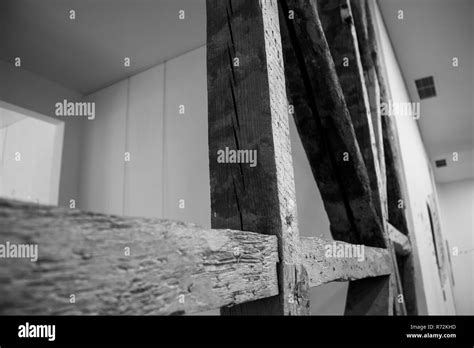 interior design with antique wooden beams Stock Photo - Alamy