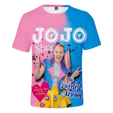 JOJO SIWA 3D T Shirts For Girls JOJO's Bizarre Adventure Short Sleeve ...