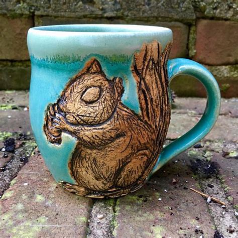 Hand-Carved Pottery Mug Squirrel Coffee Mug Animal Mug | Etsy | Pottery mugs, Animal mugs, Mugs