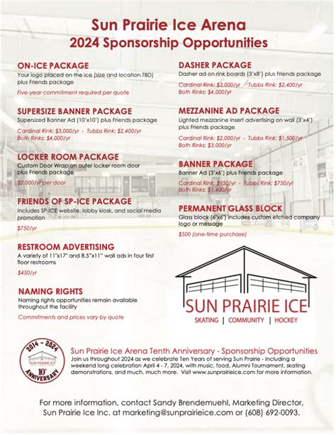 Advertising Contact Information | Sun Prairie Ice Arena