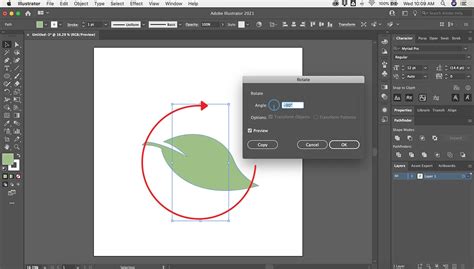 How to rotate an object in Adobe Illustrator