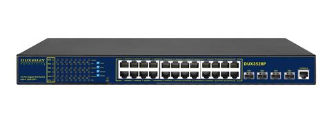 AI Series DUX3528PX 24-Port Layer 3 PoE+ Managed Gigabit Switch with 4 x 10G SFP Ports ...