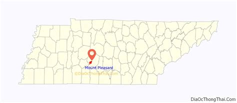 Map of Mount Pleasant city, Tennessee