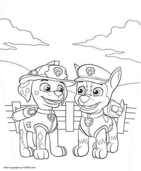 Coloring pages of Paw Patrol. Marshall & Chase || COLORING-PAGES ...