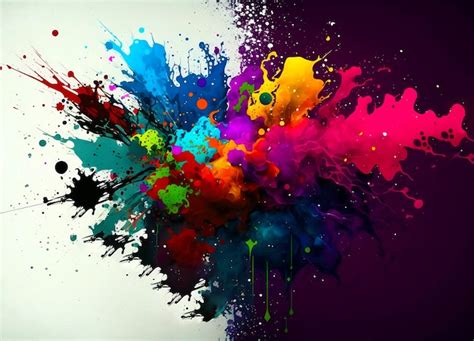 Premium Photo | Colorful abstract art paint splatter wallpaper background