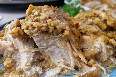 Slow Cooker Chicken and Stuffing - Deliciously Seasoned