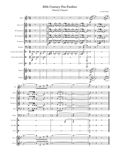 20th Century Fox Fanfare Sheet music for Trombone, Flute, Trumpet in b ...