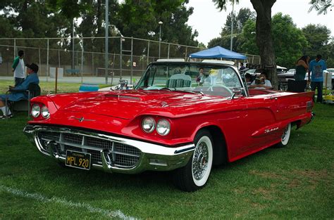 1960 Ford Thunderbird convertible with top down - red - LH front - Ford Products - Antique ...