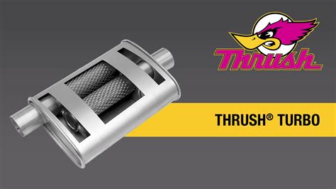 Thrush Thrush Turbo Muffler Uni Fit Aluminized Steel 14" L, 2.5" In, 2.5" Out, Oval 17715 ...