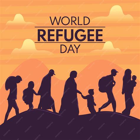 Free Vector | Illustrated world refugee day drawing theme