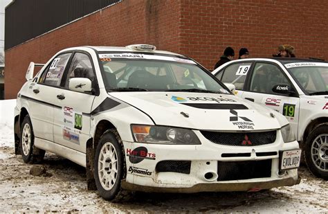 Our Mitsubishi Evo IX rally car at the start of Rallye Per… | Flickr