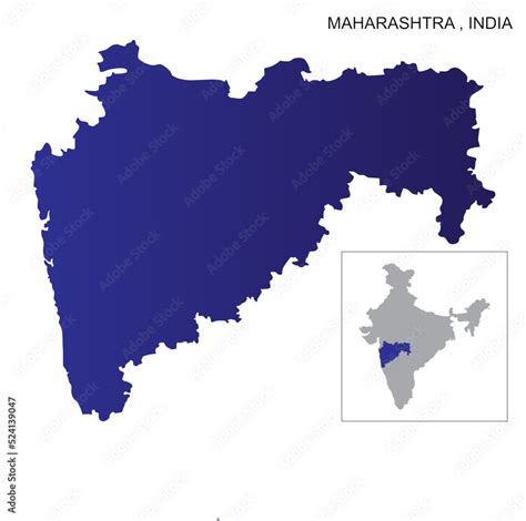 map of the Maharashtra state in India Map Stock Vector | Adobe Stock